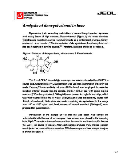 Analysis of deoxynivalenol in beer